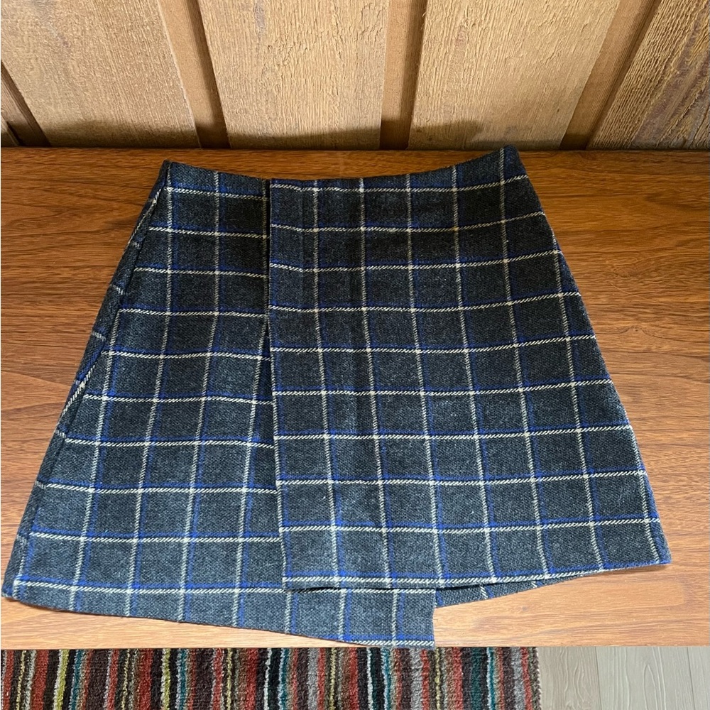 Vintage Plaid Mini Skirt - wool and lined